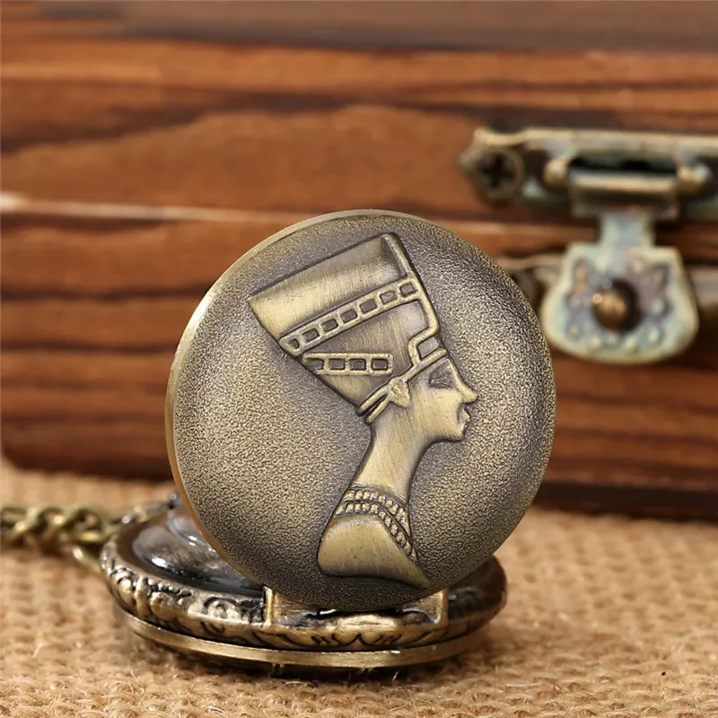 Antique Commoners Design Men Women Arabic Number Quartz Analog Pocket Watch Long Sweater Chain Full Hunter Clock Collectable