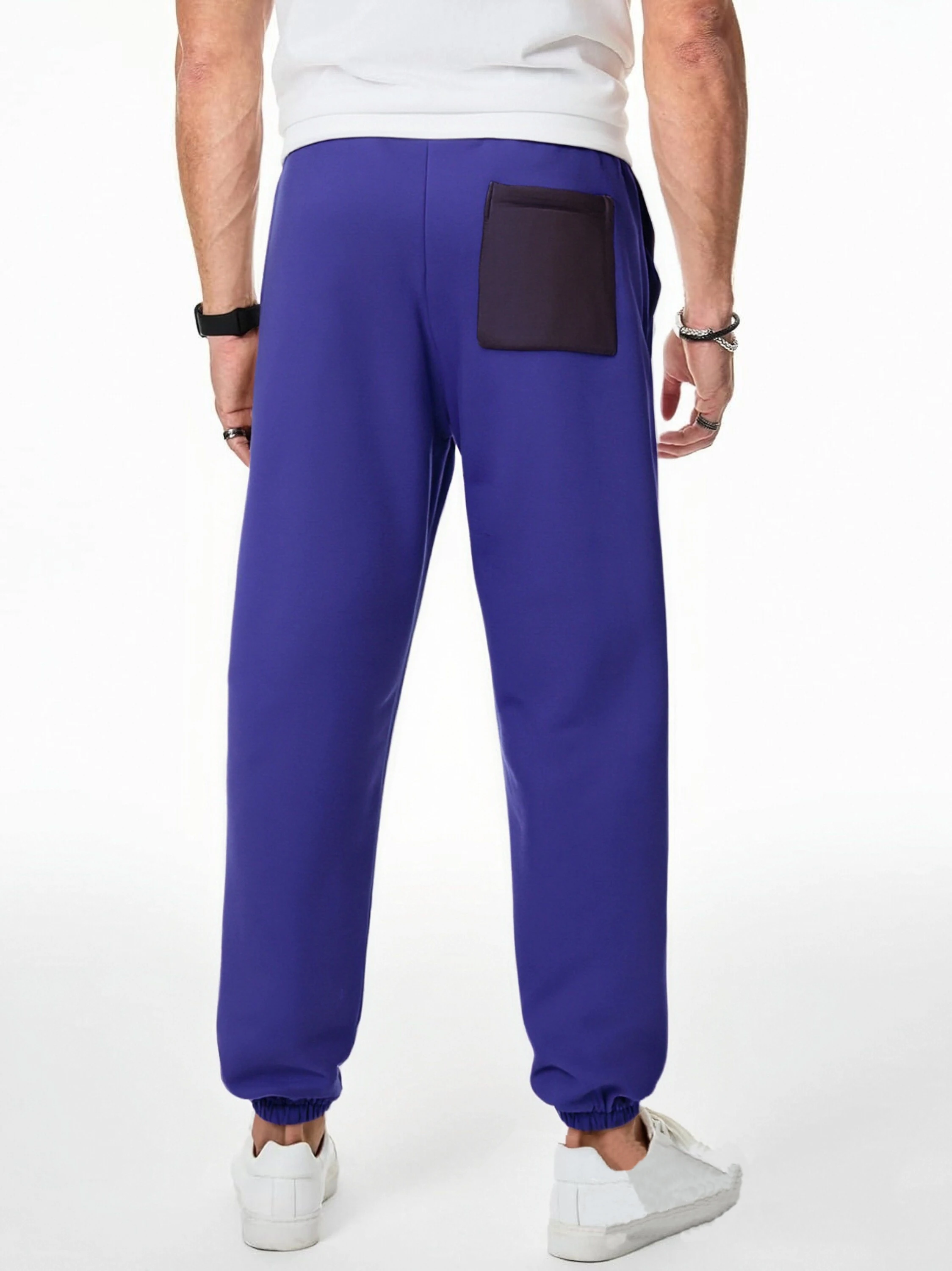 Men Fashion Casual Pants Suitable For Cold Weather And Outings Men's Warm Pants Men Printing Trousers With Color Blocking Design