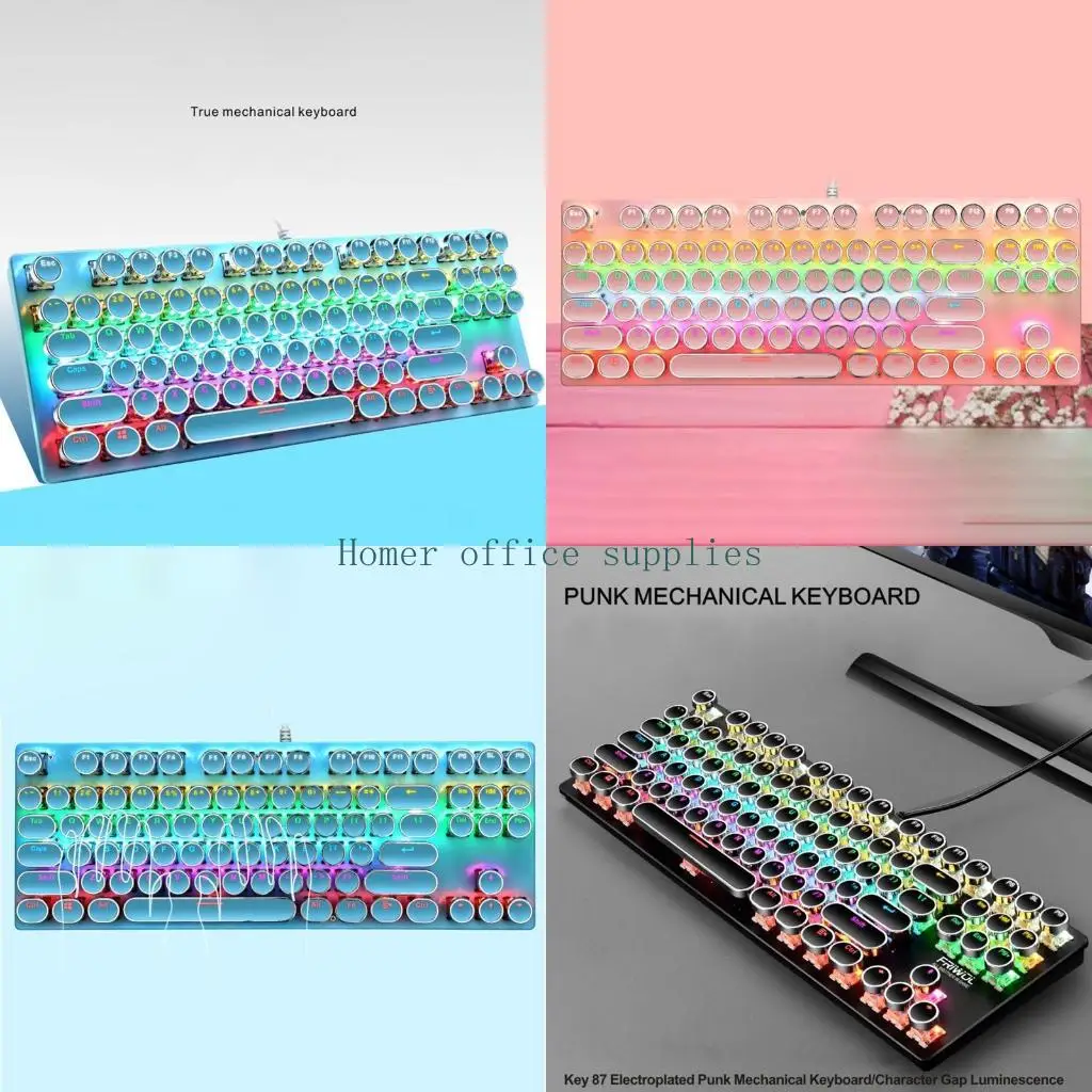 

K43B RGB Gaming Mechanical Keyboard USB Keys Green Switch Панк Механические клавиатуры для ПК -компьютера геймер