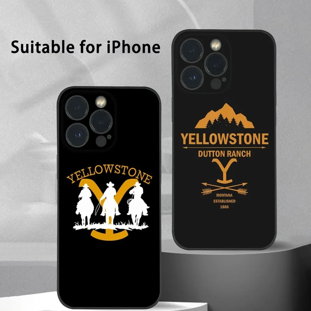 Y-Yellowstone TV Show Funny Phone Case For iPhone 15 14 13 12 11 Pro Xs Max Mini XR X 78 Plus Black Frosted Soft Shell Funda