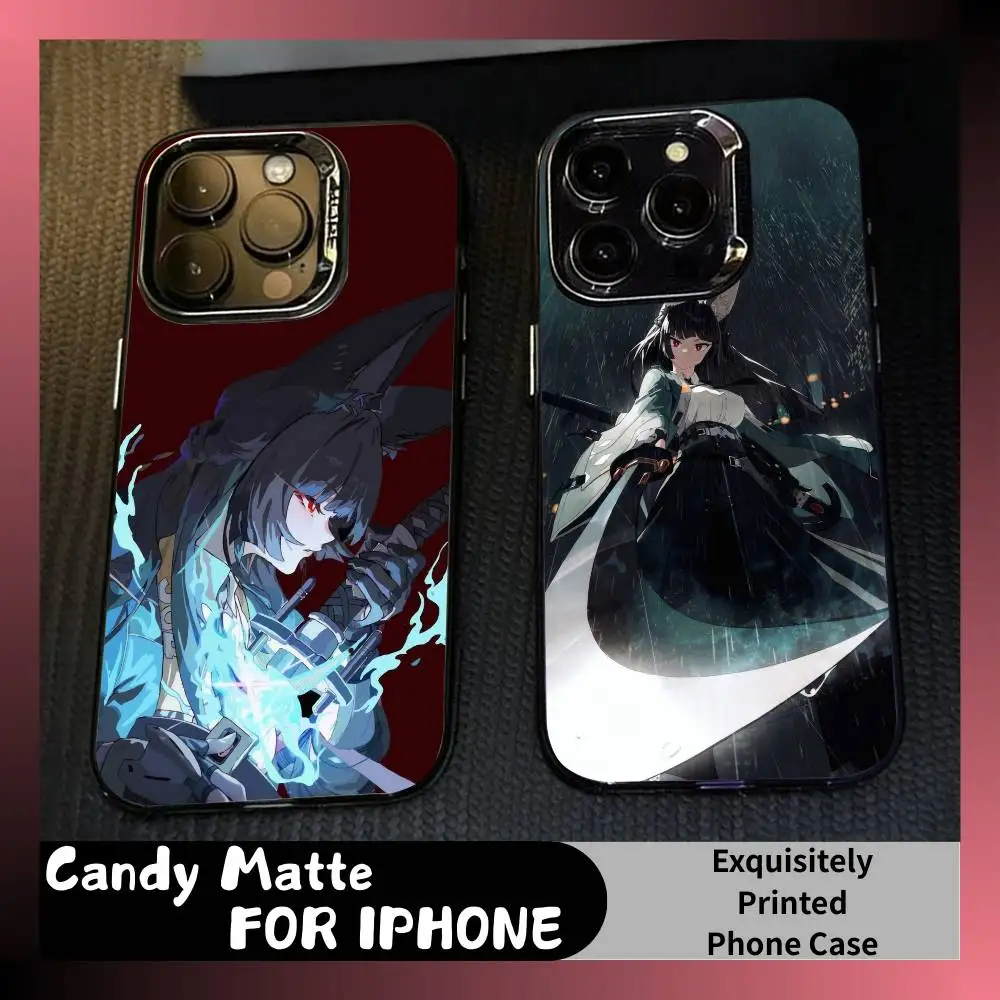 

Z-Z-Zeron Miyabi Phone Case For iPhone 16 17 15 14 12 13 Pro Max Black Candy Matte Shockproof Cover