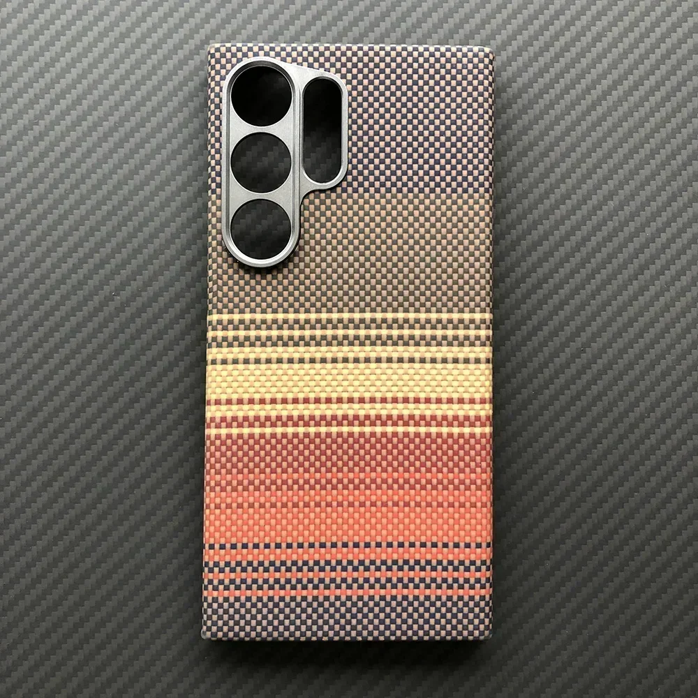 Capa de telefone colorida para samsung galaxy s24 ultra s24u s24u s24u s24u, caixa geométrica leve de fibra de carbono