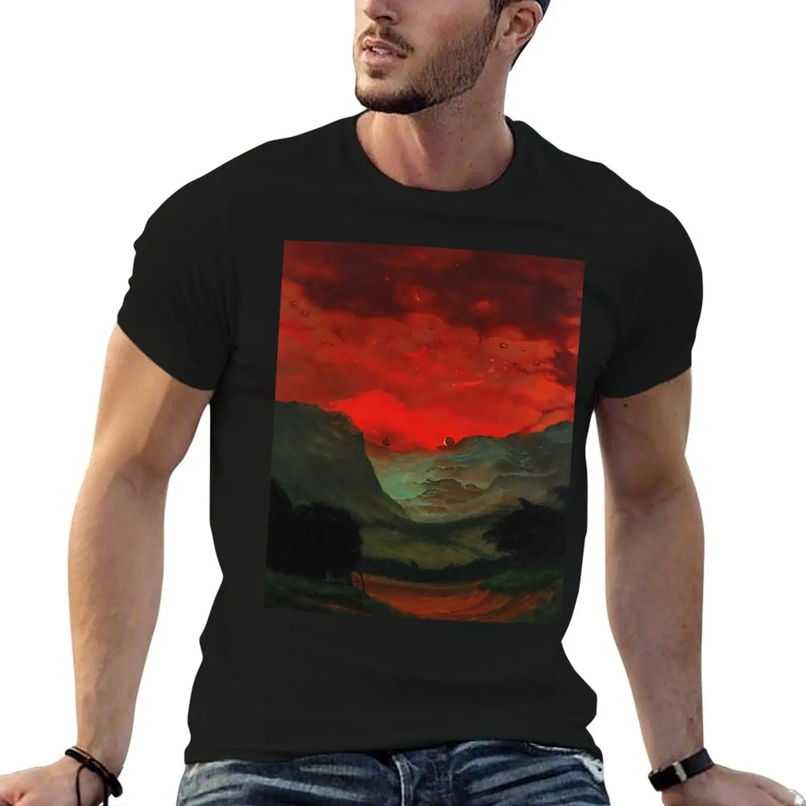 

Untitled (Red Sky) by Zdzislaw Beksinski T-Shirt man tshirt t shirt for man T-Shirt