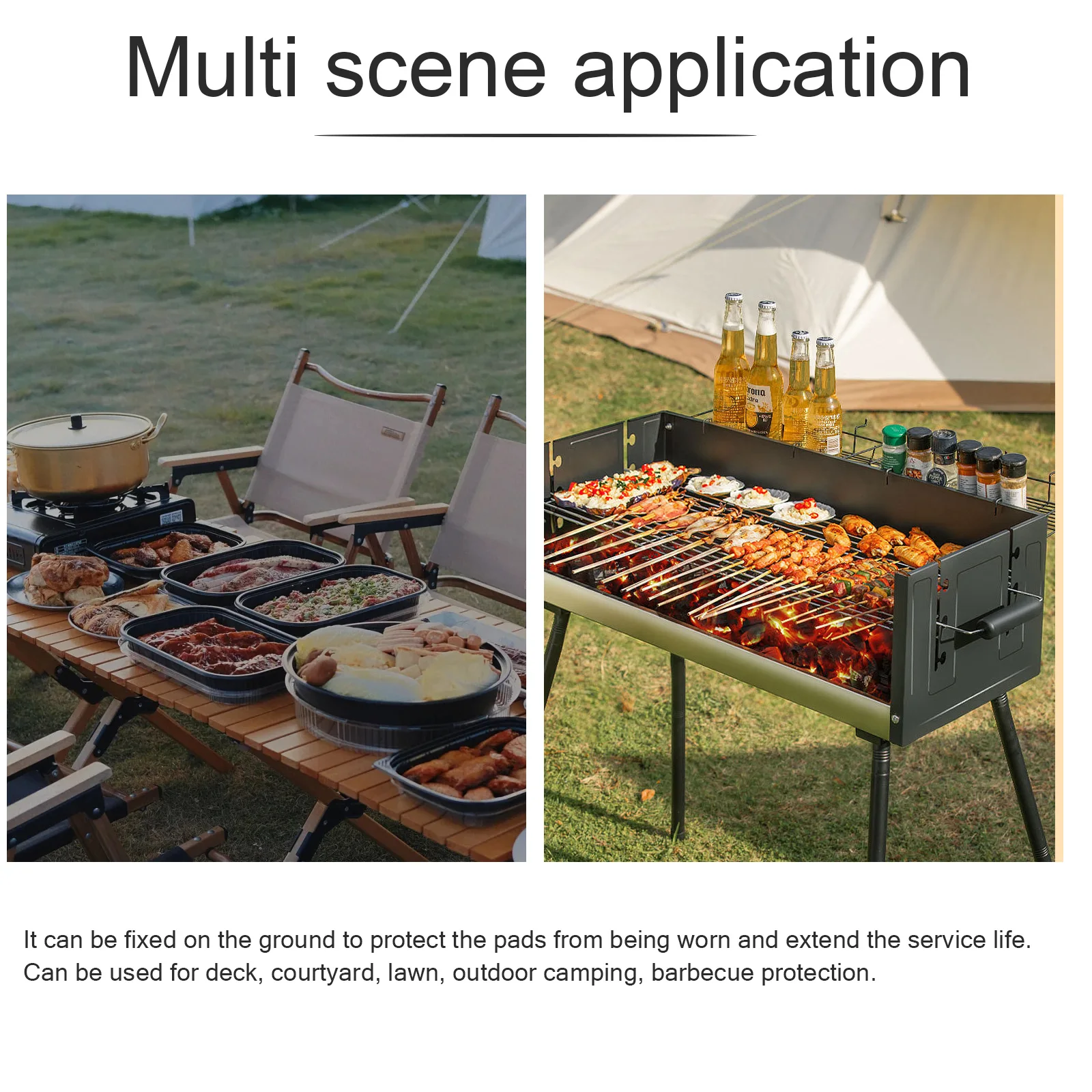 

1pcs Fireproof Blanket For Barbecue Outdoor Fiberglass Thermal Resistant Mat Camping Fire Retardant Pad For Deck Lawn