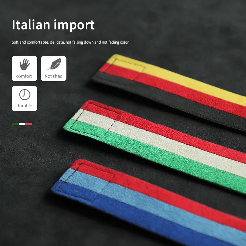 Suede Car Interior Steering Wheel Cover Sticker Germany Italy Spain Russia National Flag Styling Strip For Universal Models