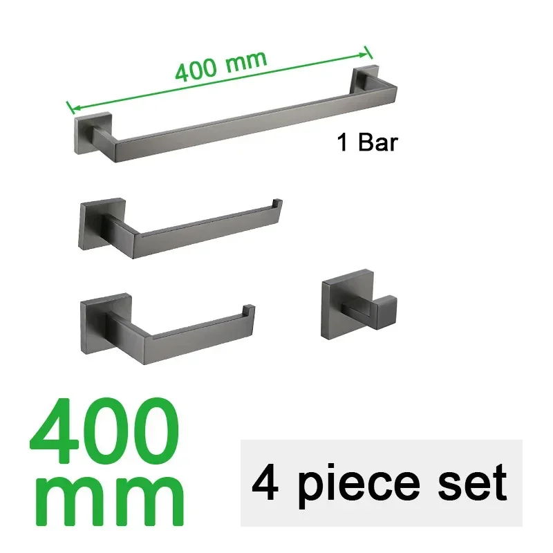 Gunmetal roestvrij staal badkameraccessoire hardware handdoekenrek, toiletrolhouder, badjashaak, handdoekstang - afbeelding 1
