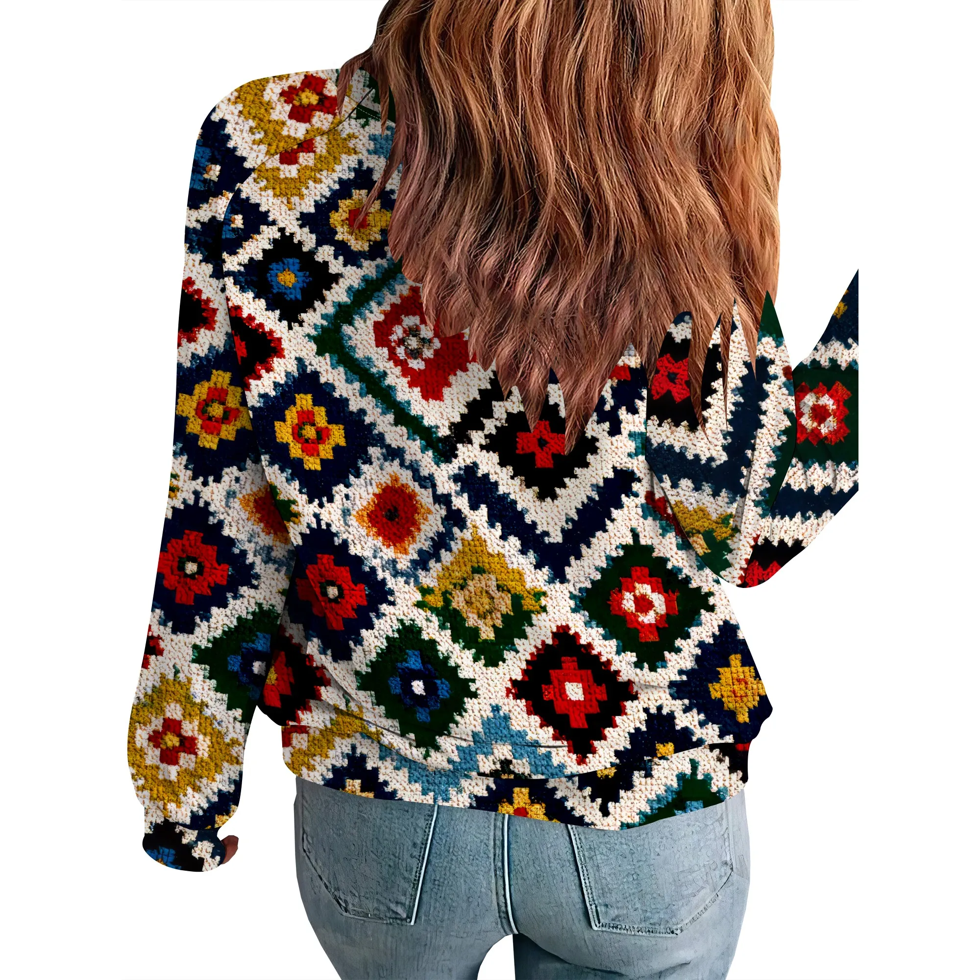 المرأة Crewneck كم طويل بلوزات موضة الربيع البلوز سترة علوية 2025 الشتاء السببية العصرية وتتسابق