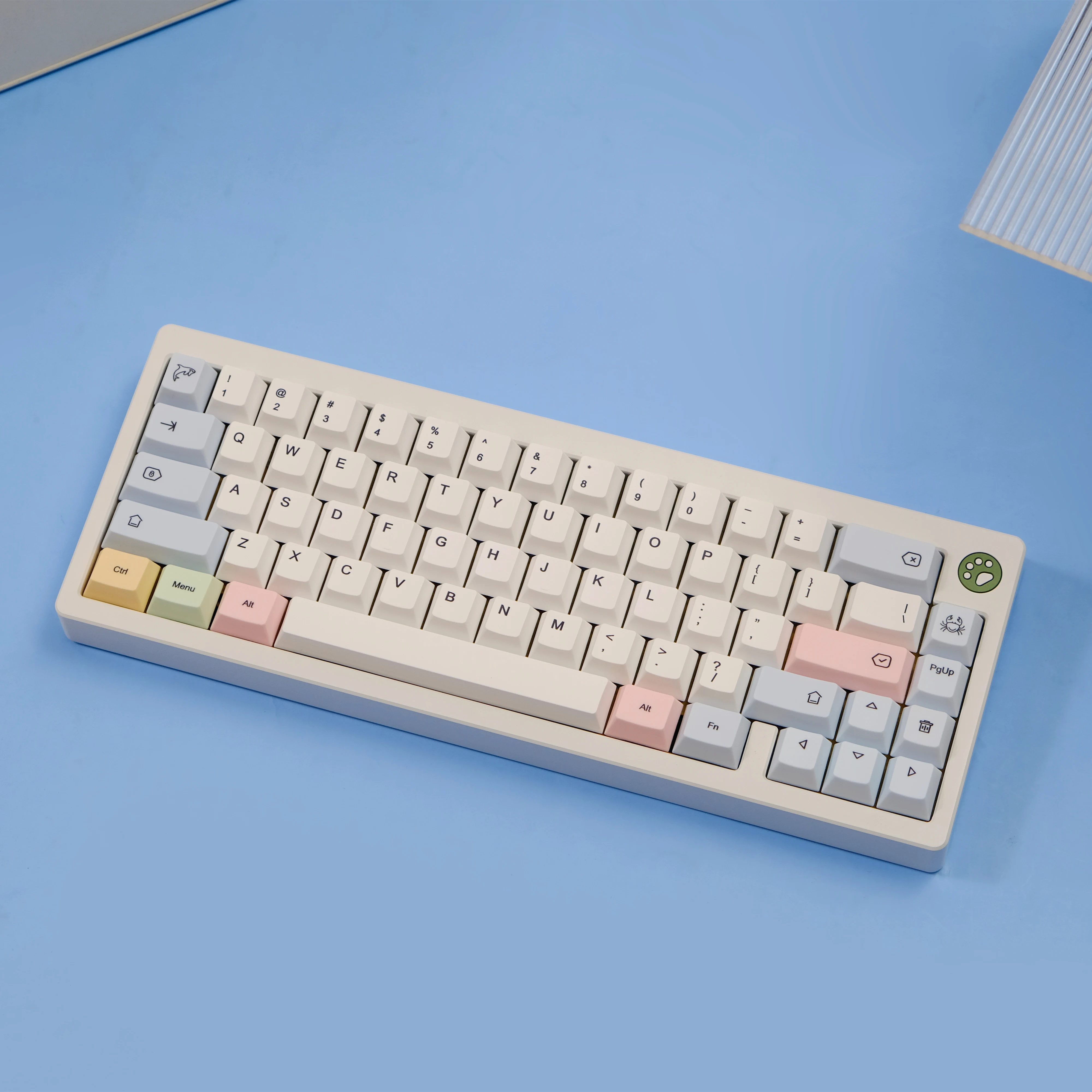 151 Keys Chalk Keycaps Set Cherry Profile PBT English Korean 7u Space Bars For Mechanical Keyboard Alice HI75 Wooting