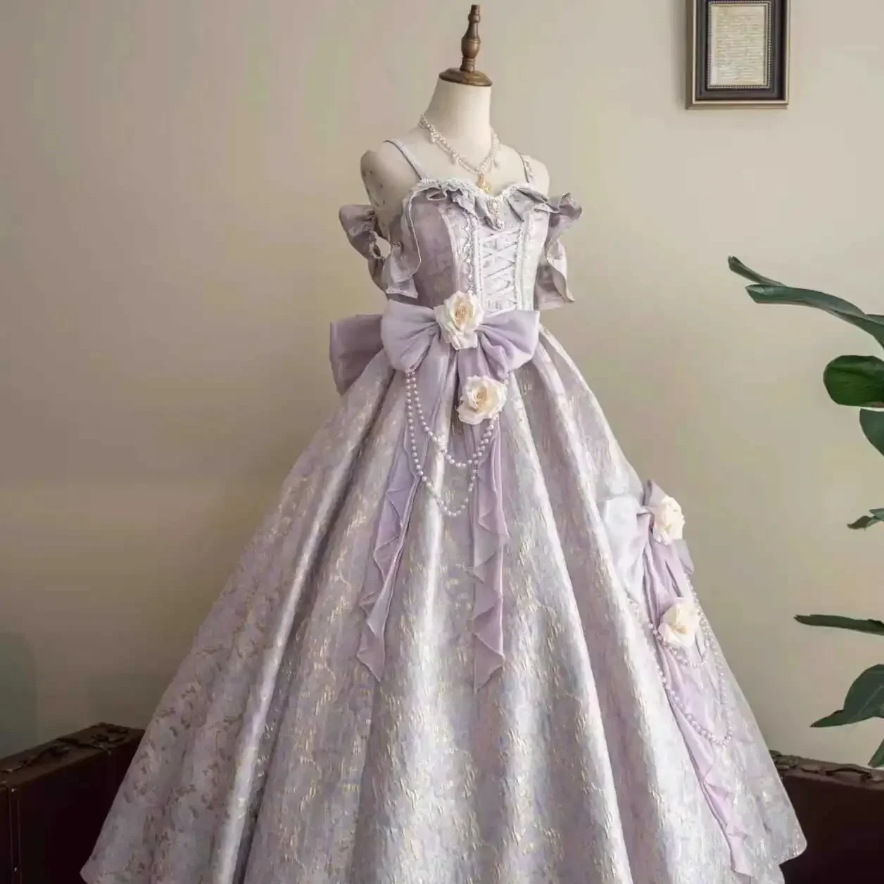 

Lolita Evening Dress High Sense Luxury Birthday Banquet Art Test Performance Sleeveless Suspender High Waist Dresses Purple 2025