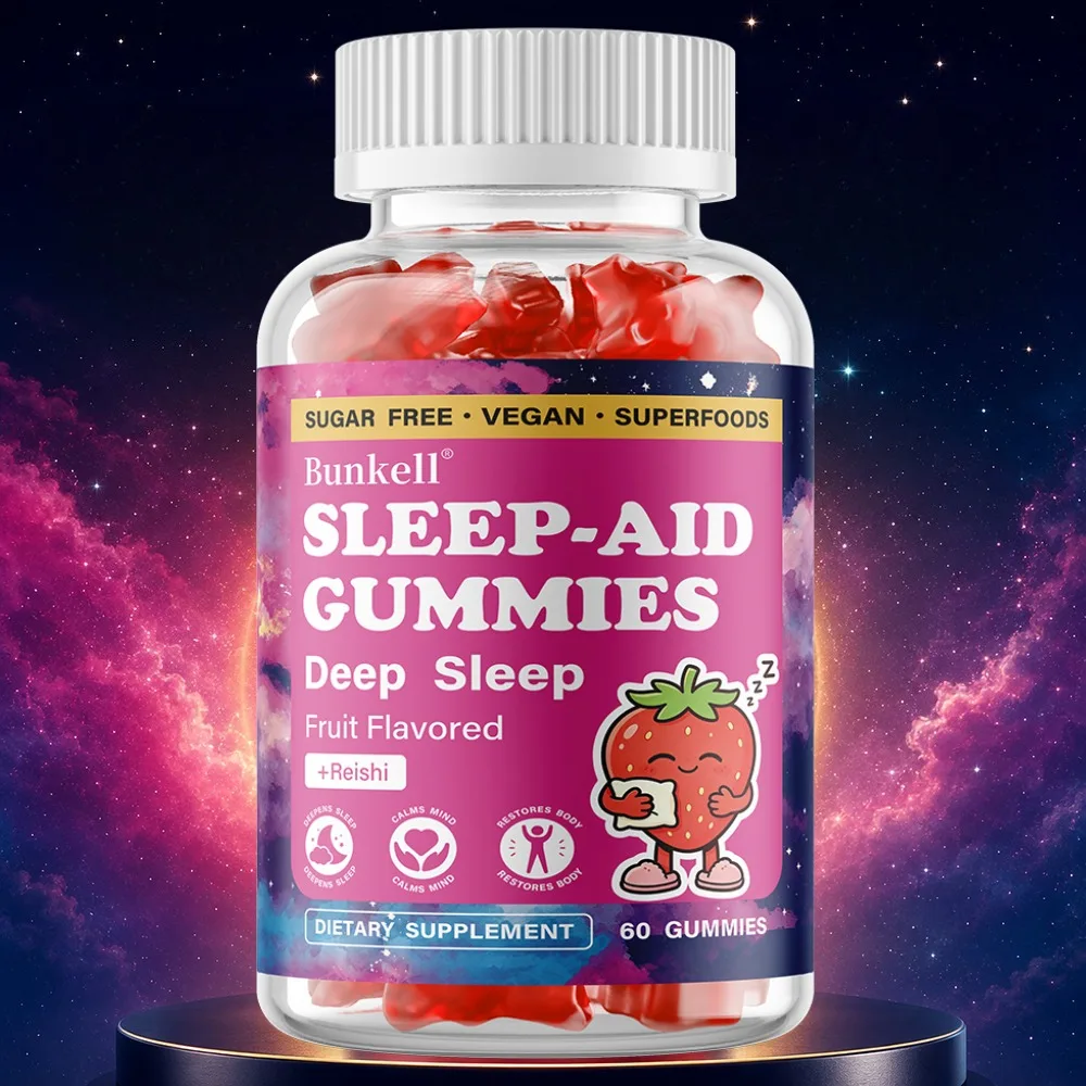 Sleep Gummies - with Reishi, Vegan Sleeping Gummy Supplement, Restful Sleep Support for Adults, 60 Gummies