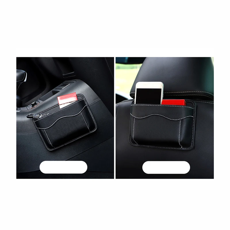 Car Storage Bag Mobile Phone Storage Box Adhesive Car Seat Seam Storage Bag Instrument Panel Hanging Bag