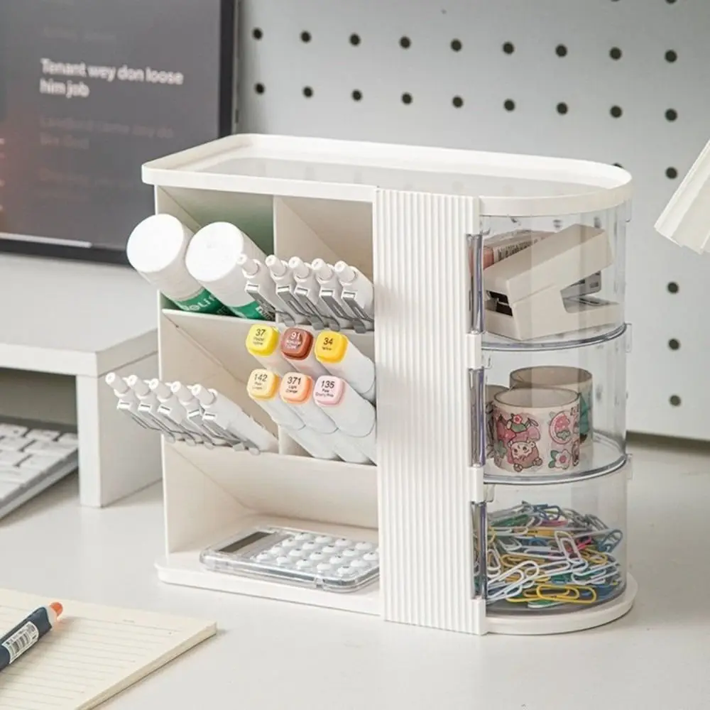 

Multi-Layer Stationery Storage Box Drawer Style Large Capacity Student Pen Holder Organizer Multi-Function Clear