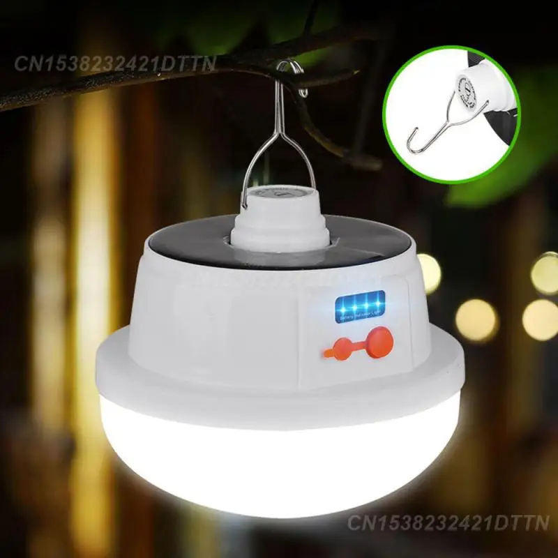 Camping Light Outdoor Solar LED Bulb Lights Battery Charge Portable LED Lantern Light Home Night Market Tent Lamp Foldable Light