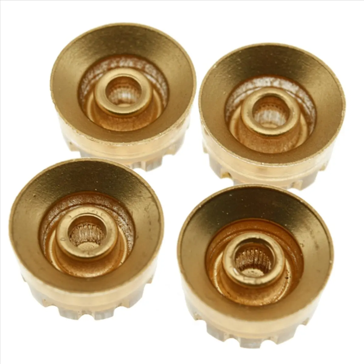 TUREBG Gold Notched Speed Knobs for Gibson Les Paul SG Electric Guitar (Set of 8) Knurled Fits 24 Fine-Spline Shaft Pots