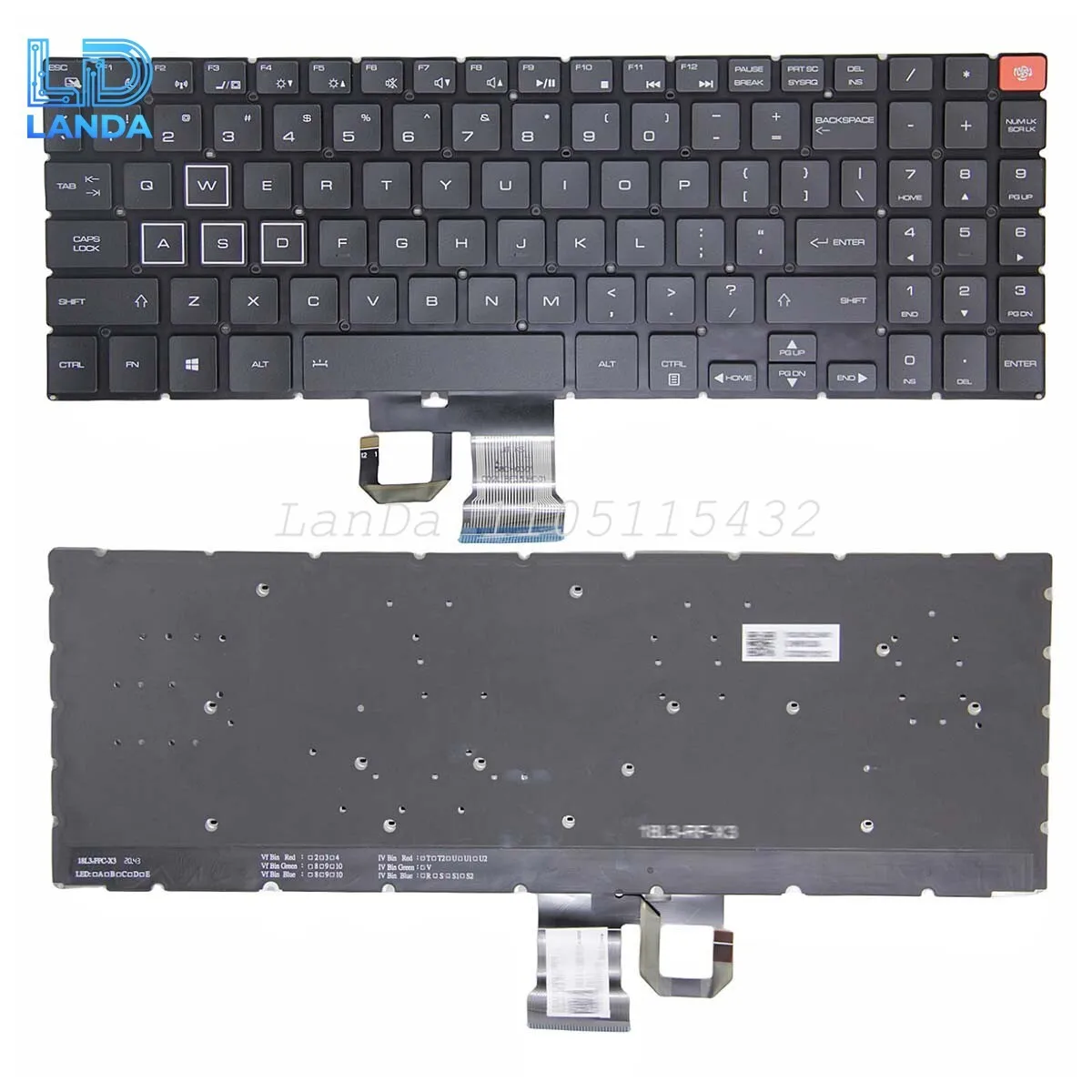 

Laptop Keyboard For Thunderobot ZERO 911 911 Pro US Backlit