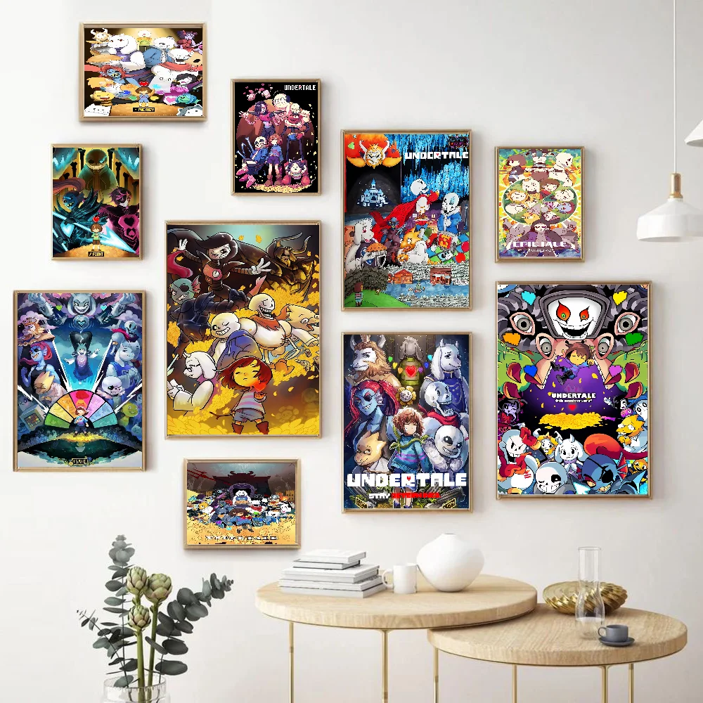 Anime Designs Game Undertale Anime Posters Sticky HD Quality Wall Art Retro Posters For Home Room Wall Decor