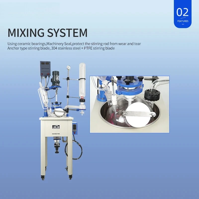Chemistry Laboratory Equipment 5L Single Layer Glass Reactor with Heating Mantle