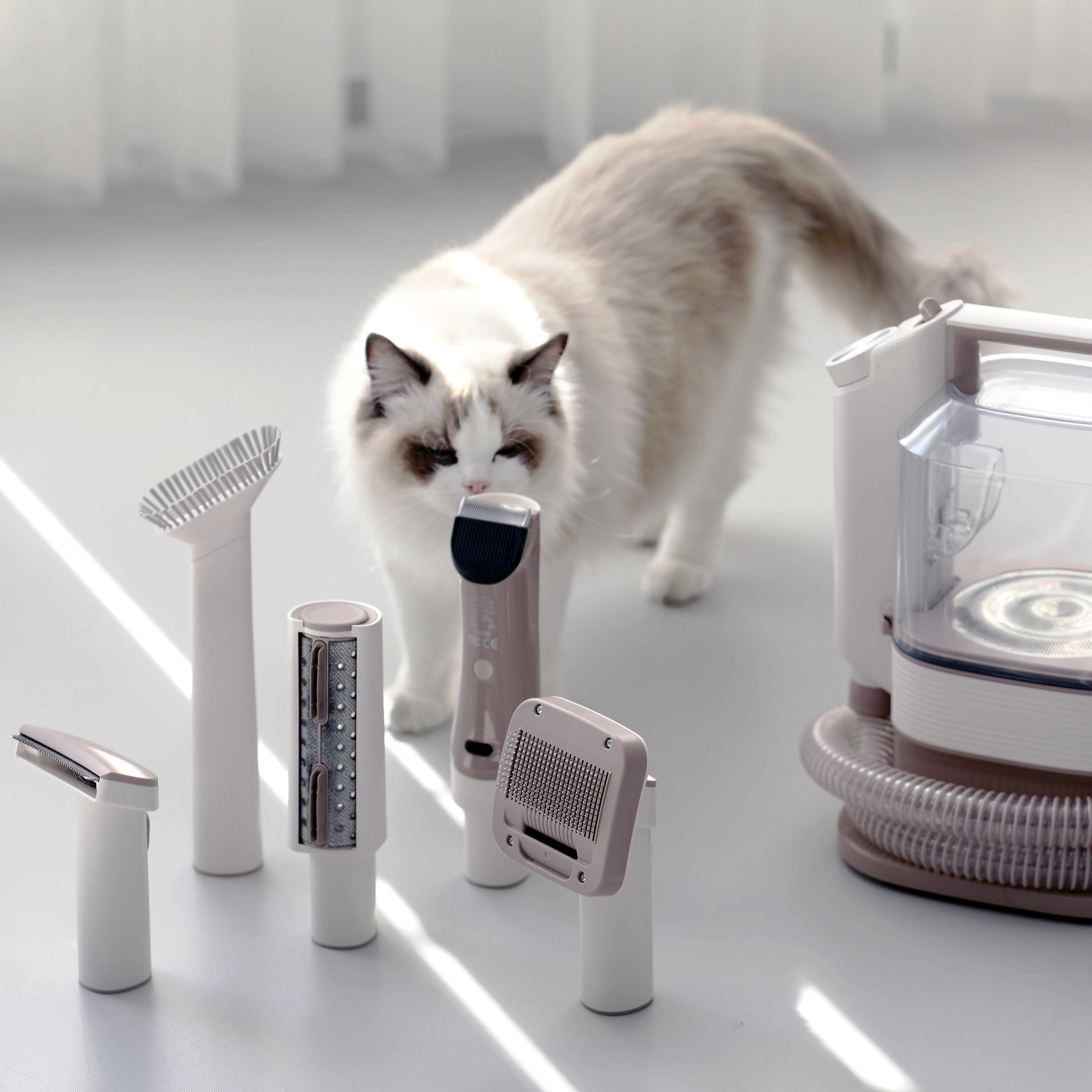 3L 대용량 저소음 애완 동물 진공 청소기 전기 머리 손질 개 고양이 브러쉬 키트