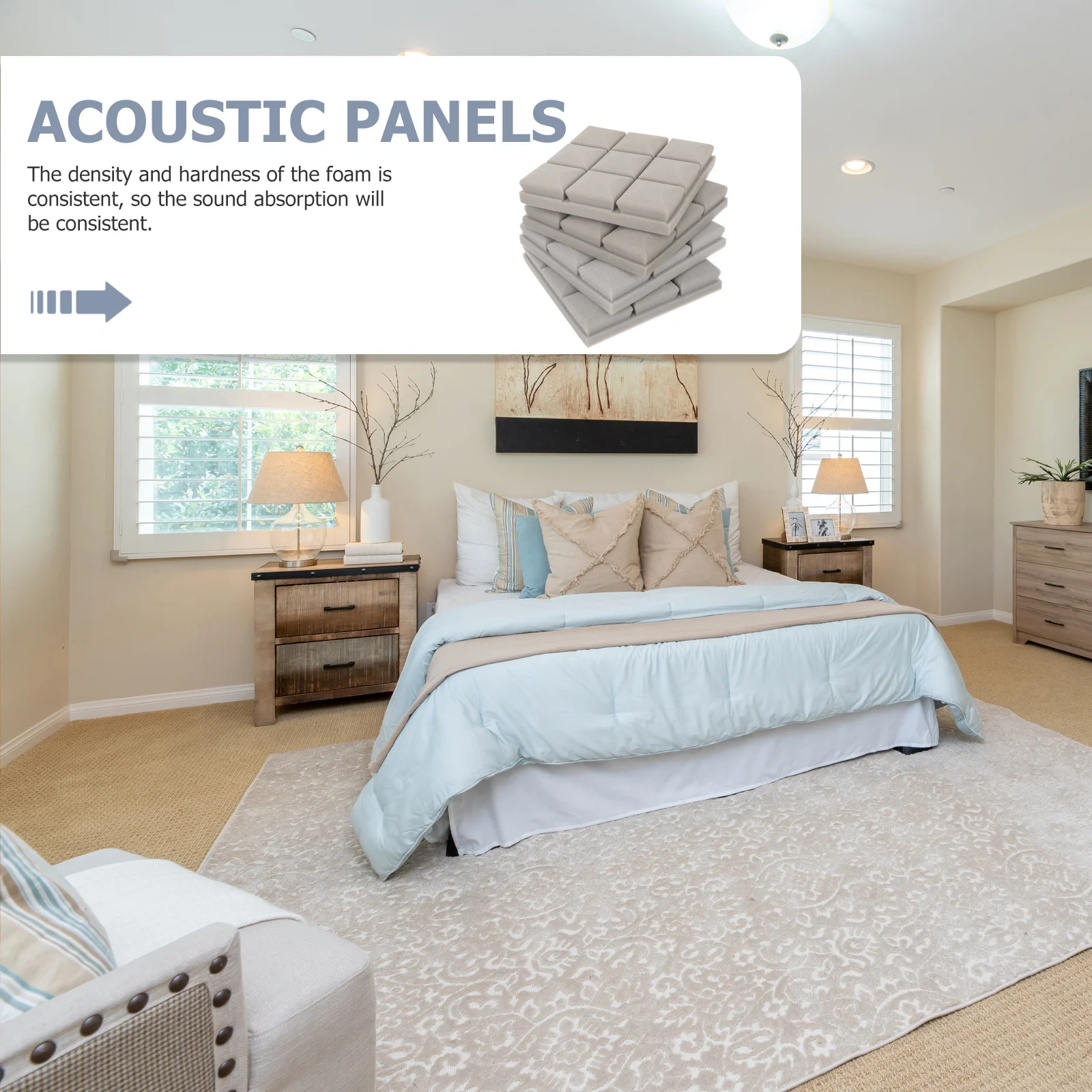 

4pcs Sound Absorbing Cotton Soundproof Panels For Studio Office Acoustic Foam Tiles Noise Reducing Wall Panels