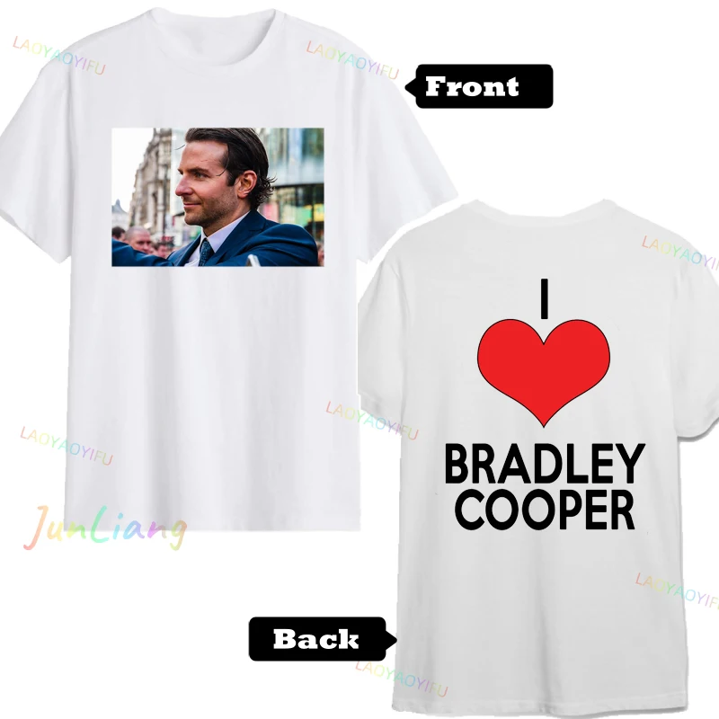 Bradley Cooper Retro 90s เสื้อกันหนาวผู้ชายเสื้อยืด Vintage Unisex คลาสสิก Y2k เสื้อผ้าผ้าฝ้าย 100% แขนสั้น Tee Tshirt เสื้อผ้า