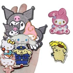 Sanrioed HelloKittys My Melodys Kuromis Cinnamorolls Embroidery Cartoon Clothing Stickers DIY Anime Clothes Patches Garment