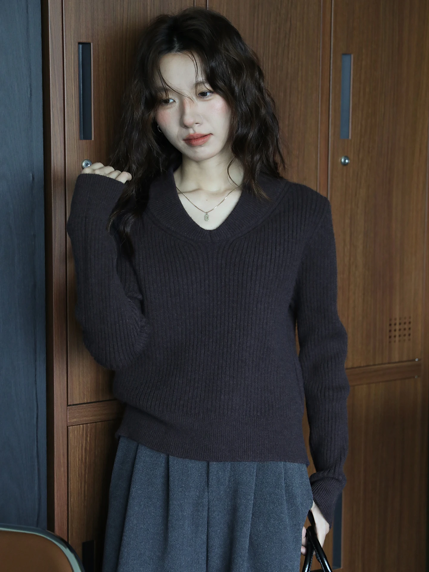 

Мягкий вязаный свитер Ele Long Sve с длинными рукавами, облегающий, простой, винтажный, базовый, осенне-зимний, модный, повседневный топ