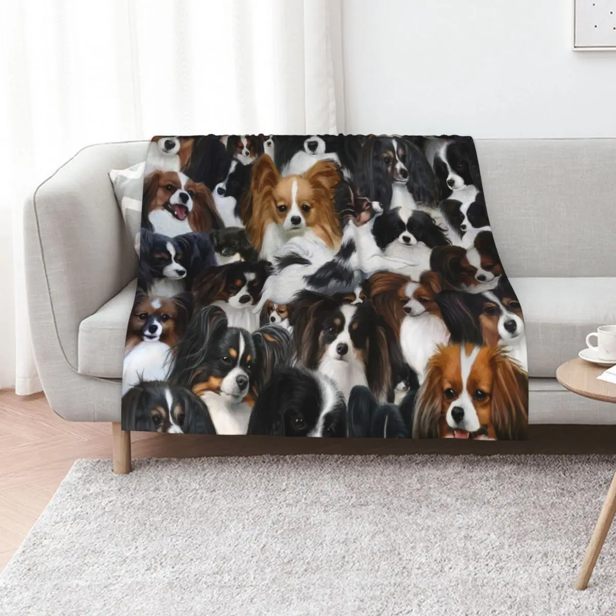Fly little butterfly! Papillon and Phalene Collage Throw Blanket Kid'S funny gift Plush Heavy Blankets For Sofas Blankets