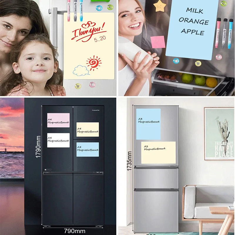 A3/A4/A5 Whiteboard Magnetic Pizzarra Sticky Whiteboard Planner Erasable Board Marker Adhesive White Board Magnetic Wall Board