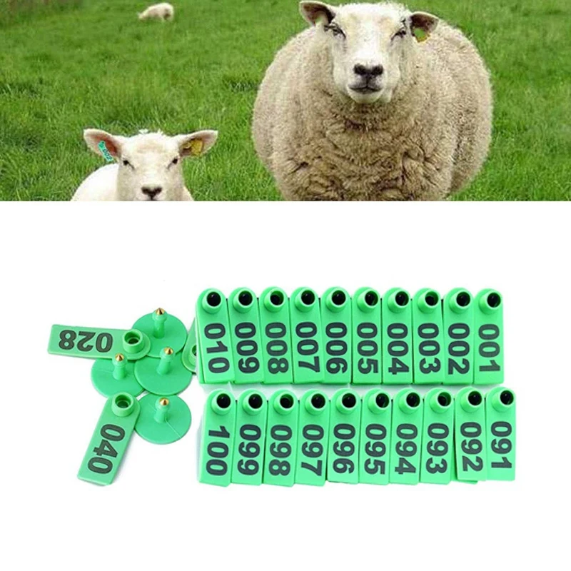 Hot SV-Livestock Animal Ear Tag Pliers, with Number 001-100 Ear Tags and 3 Pins, for Installing Cattle Sheep Pigs Ear Tags