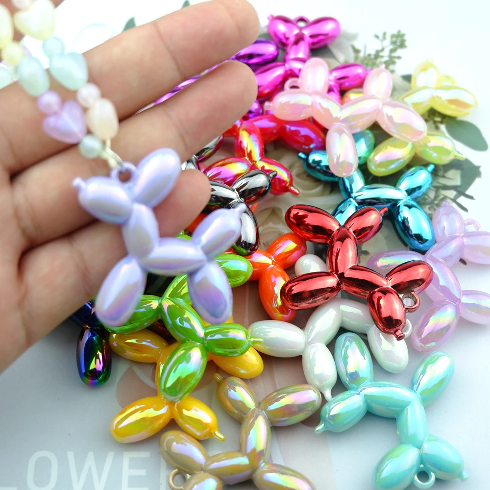 Cute Big Balloon Dog Charms for Jewelry Making Diy Earring Bracelet Pendant Accessories Findings Phone Making Bulk Wholesale