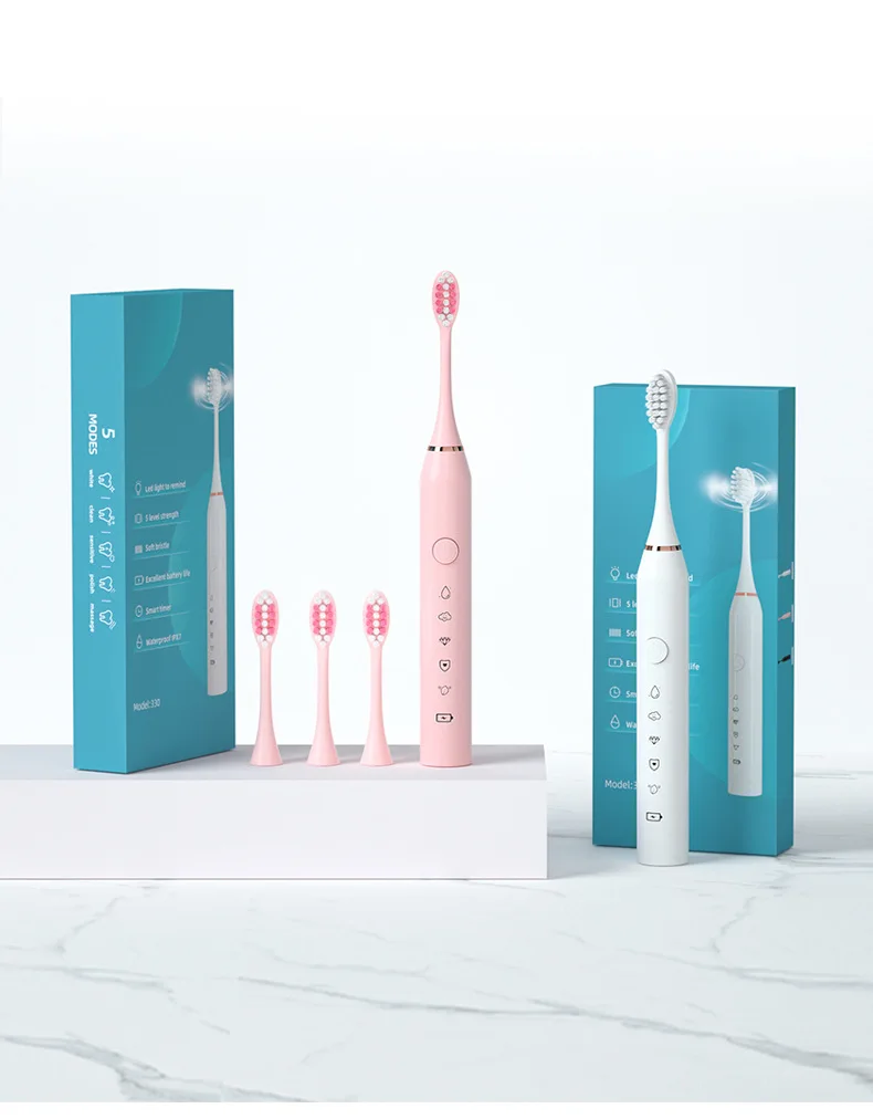 Ultrasonic Electric Toothbrush Men's and Women's Household Electric Toothbrush Macaron Color Abs Waterproof Electric Toothbrush