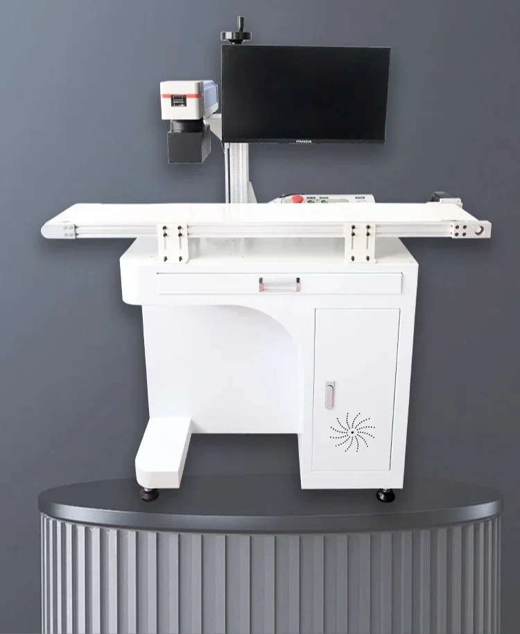 UV vision las er marking machine production line desktop metal fully automatic lettering