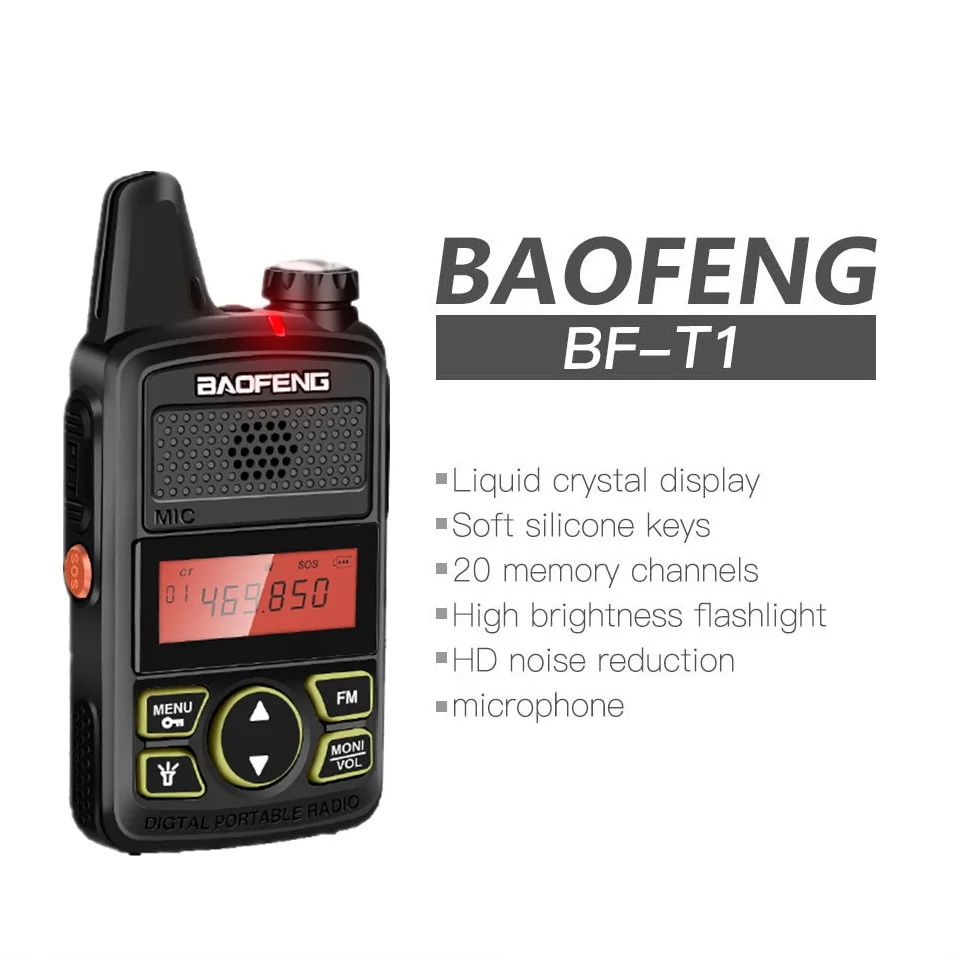 1/2/3/4pcs Baofeng BF-T1 Mini Walkie Talkie Kids Radio Transceiver 16CH UHF 400-470MHz Ham CB Radio Station for Children