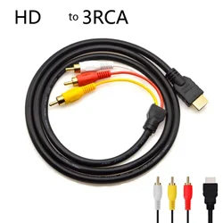 HDMI 1 4 to AV Cord with 1 5m HDMI Compatible RCA Cable HD Audio Video Wire