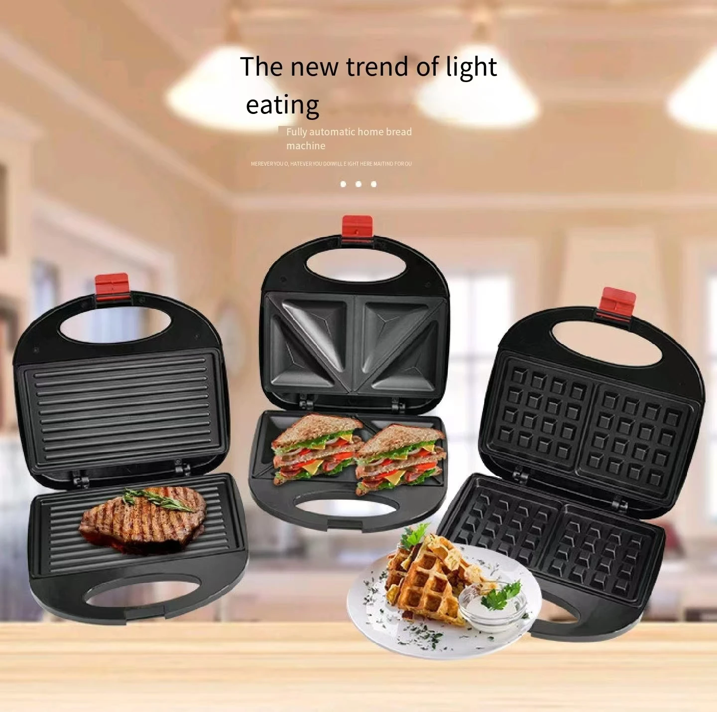 Multi-Functional Sandwich Waffle Maker Double-Sided Heating 110-220V for Quick Breakfast Home Appliance