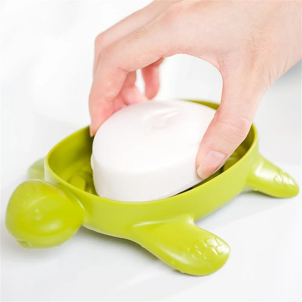 Cute Turtle Soap Box Draining Non-slip Soap Dish Bathroom Home Creative Cartoon Storage Soap Holder Bathroom Supplies