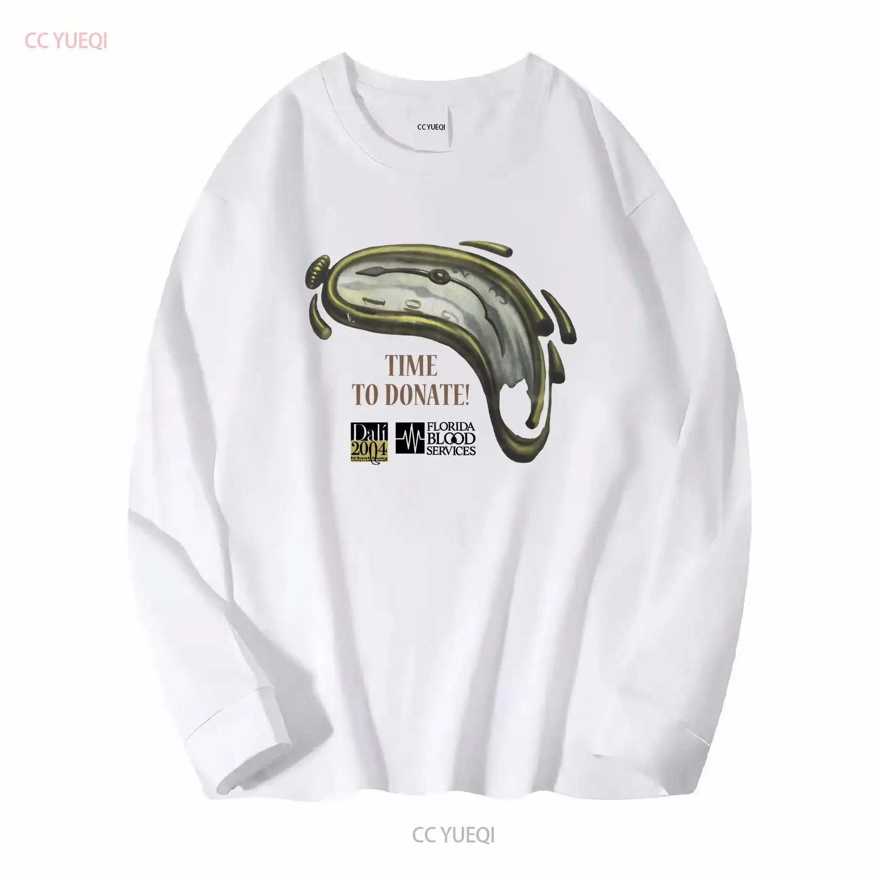 Vintage Salvador Dali ArT T Shirt Melting Clock Donate Blood Museum 2004 XL vintage Washed Casual homme Slightly
