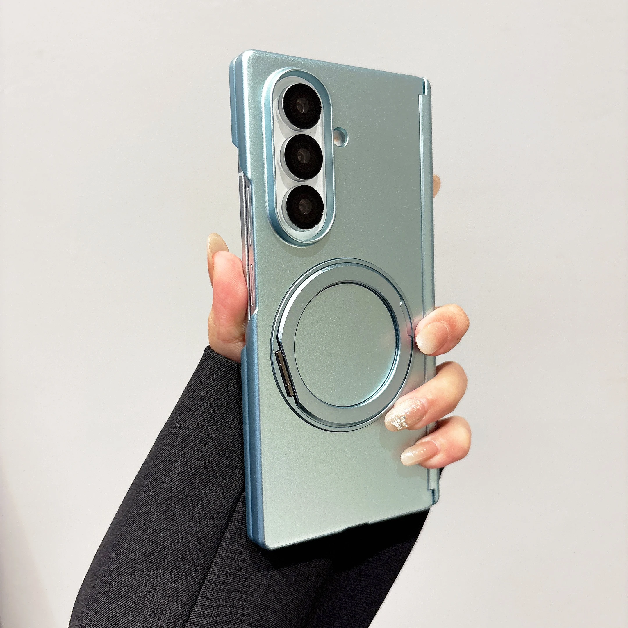 360 °   Funda Magnética con Anillo para Teléfono Samsung Galaxy Z Fold 7 Fold6 Fold 5 Fold 4, Carcasa Protectora Rígida de PC a Prueba de Golpes