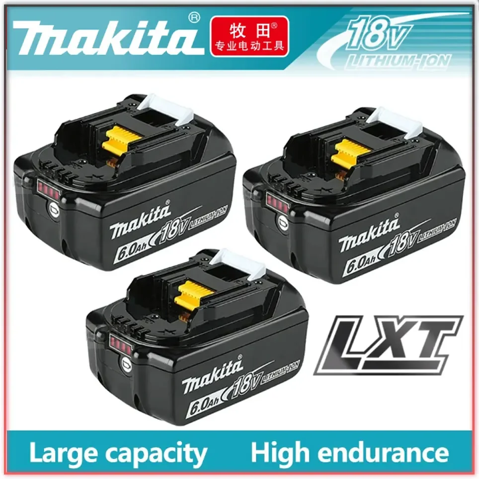 

Makita-100% Original Rechargeable Power Tool Battery, Replaceable LED Lithium-ion, 6.0 Ah 18V LXT BL1860B BL1860BL1850