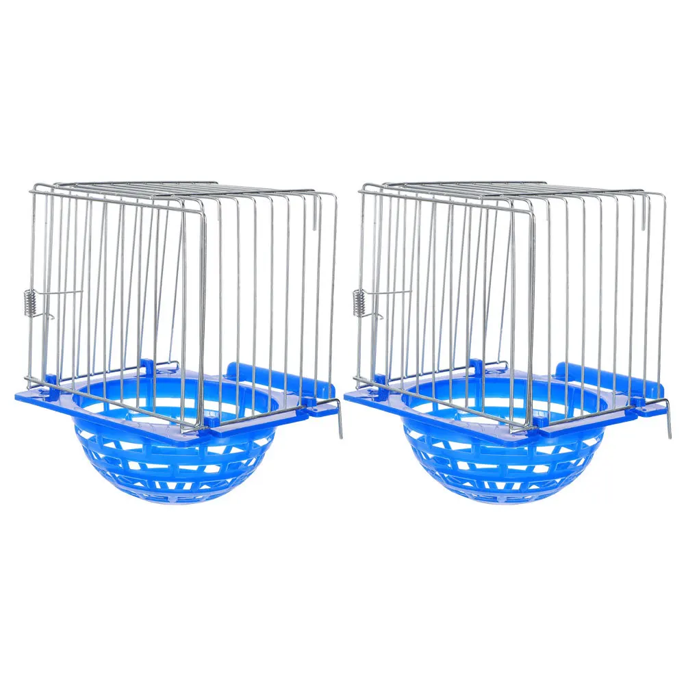 

2pcs Bird Nesting Box Iron Wire Plastic Sturdy Weatherproof Easy Install For Parrot Pigeon Canary Finch Breeding Hatching Cage
