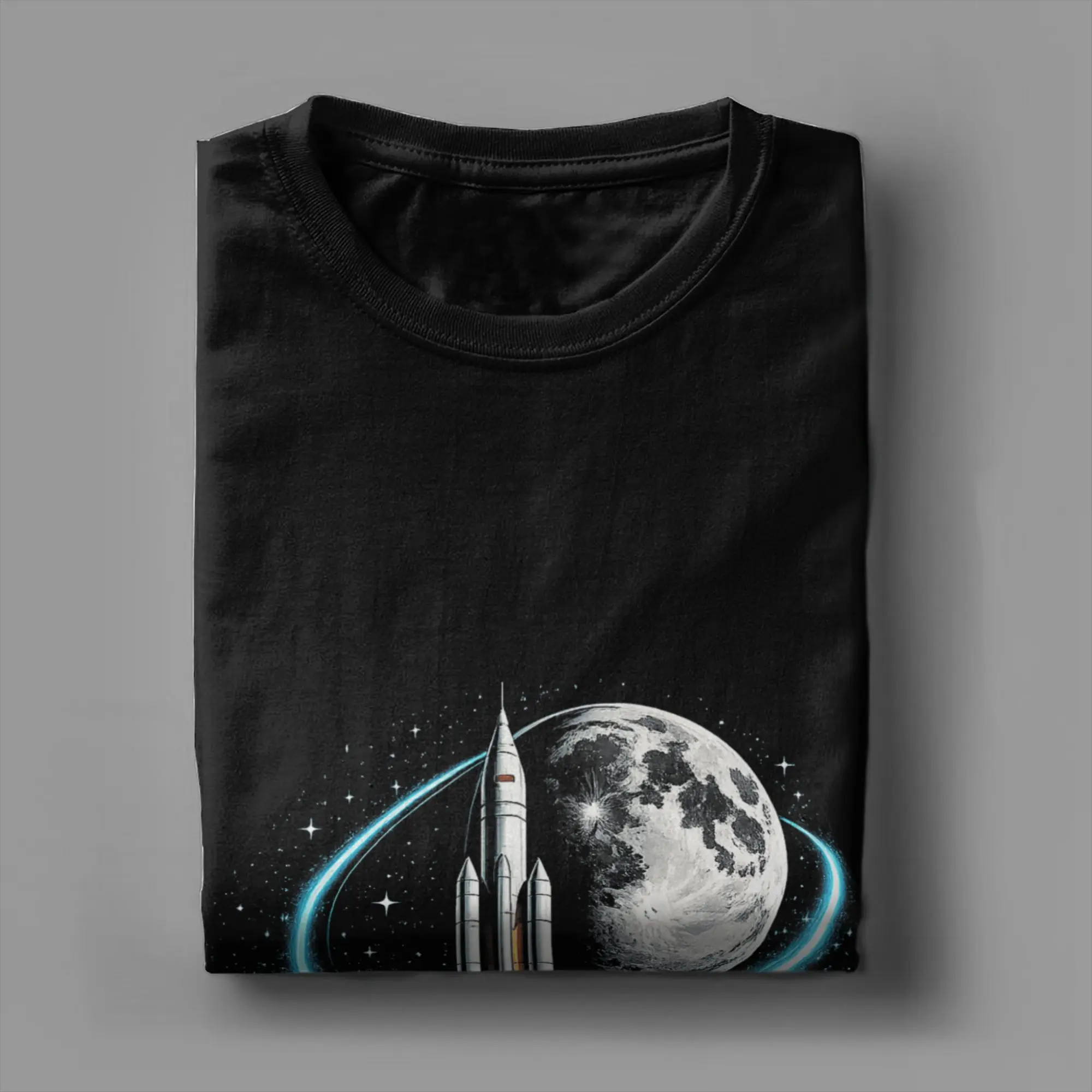 Artemis II Launch to The Moon 2026  T Shirt Men Cotton Creative T-Shirts O Neck  Tees Short Sleeve Clothes Plus Size