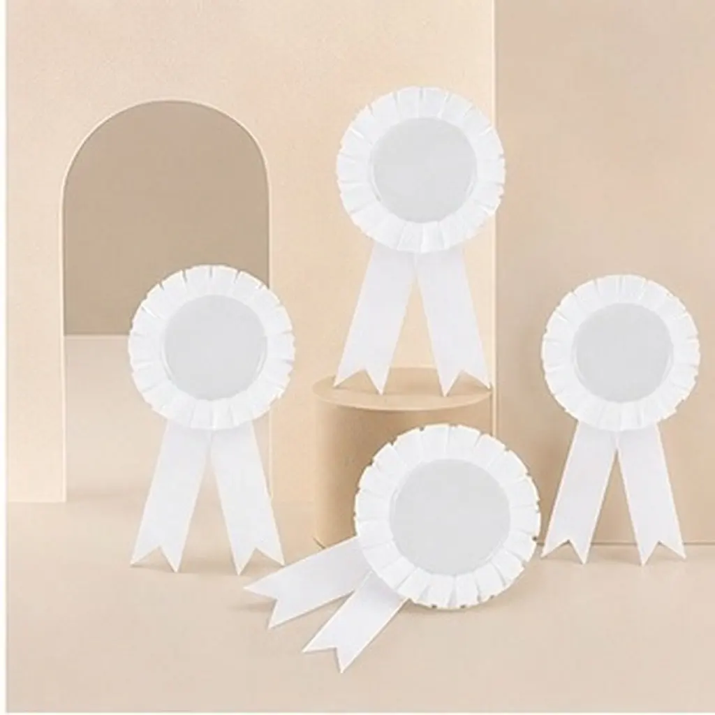 6Pcs Blank Ribbon Badges Award Ribbons DIY Medal Ribbon Pin Portable Creative Name Tag for Craft Projects and Events