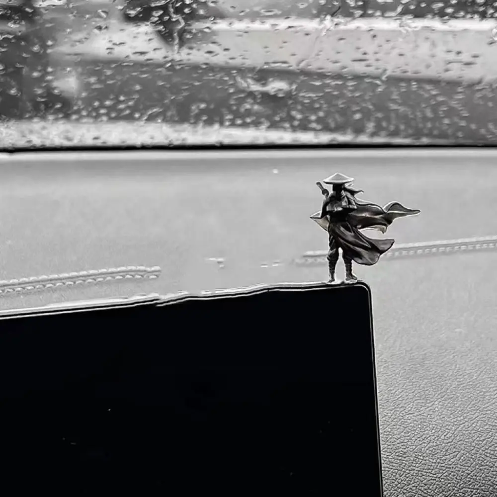 6Pcs/set Model Mini Chinese Swordsman Figure Cartoon Ancient Car Statue Ornament Exquisite Swordsman Miniatures Cabinet