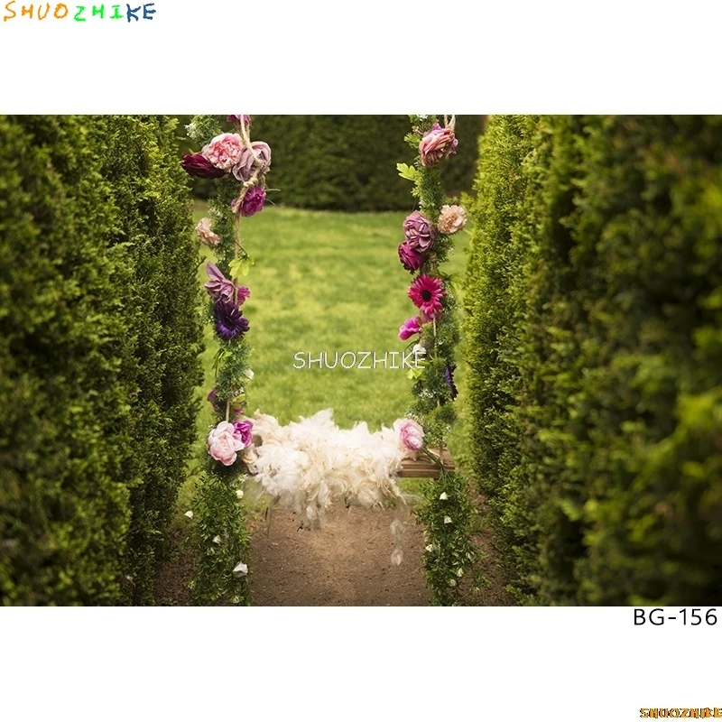 SHUOZHIKE حديثي الولادة صورة التصوير خلفية الزهور سوينغ عيد ميلاد الفن خلفية الطفل معرض الصور الدعائم BG-04