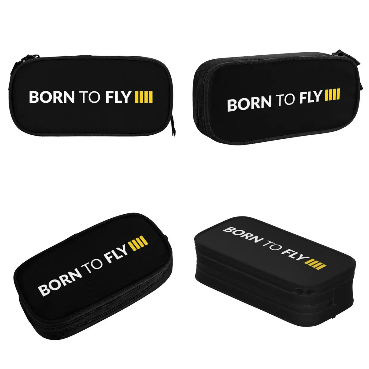 Born To Fly Aviation Merchandise Pencil Cases Airplane Pencilcases Pen Holder Large Storage Bags School Supplies Stationery