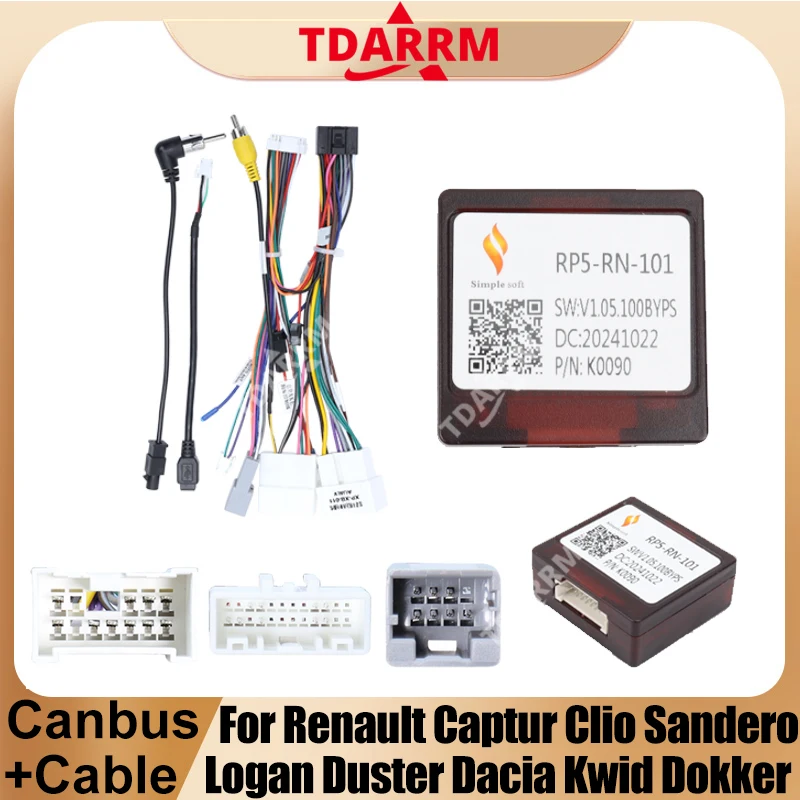 Caja Canbus de RP5-RN-101 para Renault Captur Clio Sandero Logan Duster Kwid Kangoo Dokker Dacia cable adaptador de bruja arnés de cables