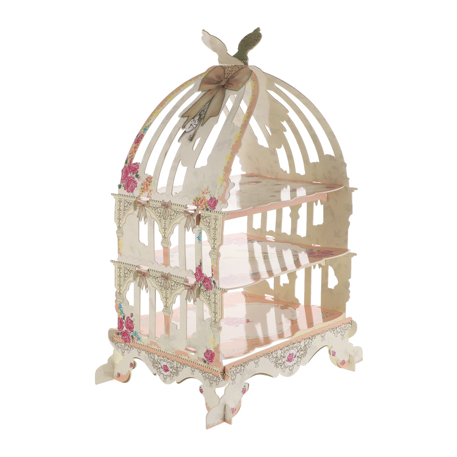 

Three Layer Cake Holder Elegant Cake Display Tray for Bridal Shower Thanksgiving Cupcake and Snack Presentation