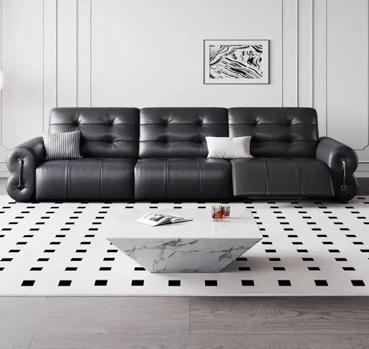 

！@2025 Italian Modern Simple Electric Sofa Multi-Functional Telescopic Height Flat-Lying Feature Electric Sofa for Living Room