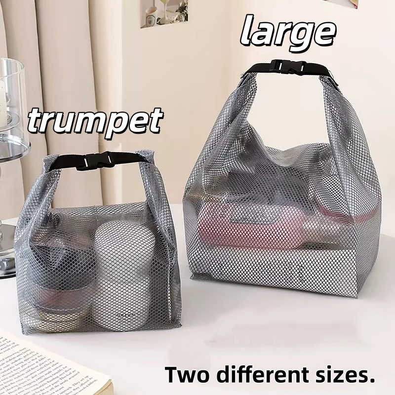 Large Capacity Multi‑Functional Snap‑on Makeup Bag, Portable Handheld Toiletry Pouch for Travel Cosmetic Storage Daily Use