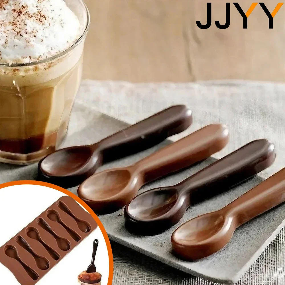 JJYY Silicone Chocolate Spoon Mould DIY Chocolate Chunks Food Grade Accessory Mould Restaurant Baking Tools